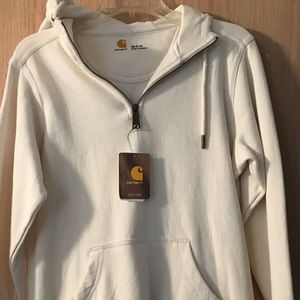 Womens Cathcart Size Medium white zip sweatshirt
